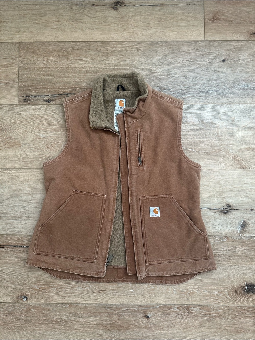 Carhartt Women’s Brown Sherpa Lined Work Vest Medium